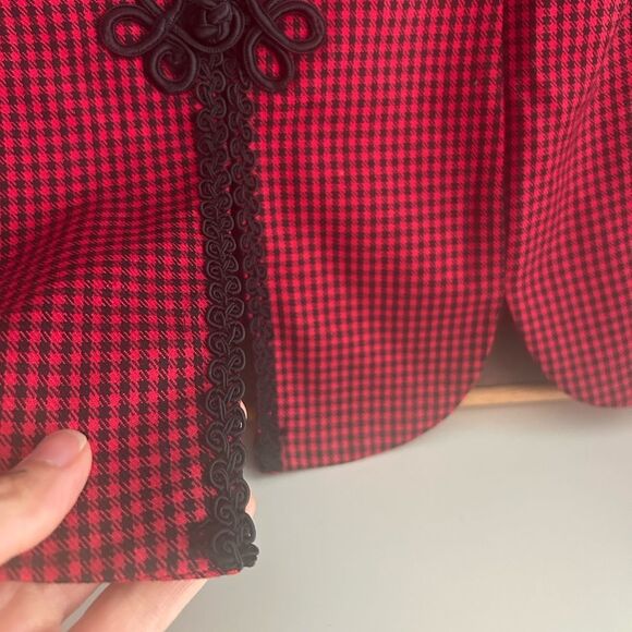 Jessica Howard Red and Black Houndstooth Jacket 12 - Picture 4 of 16